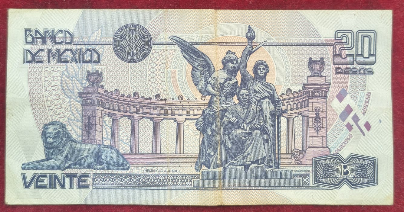 Mexico 20 Pesos Rare world Note # B-2