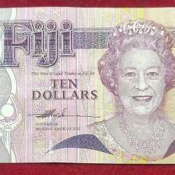 Fiji 10 Dollars Rare Note # B-2