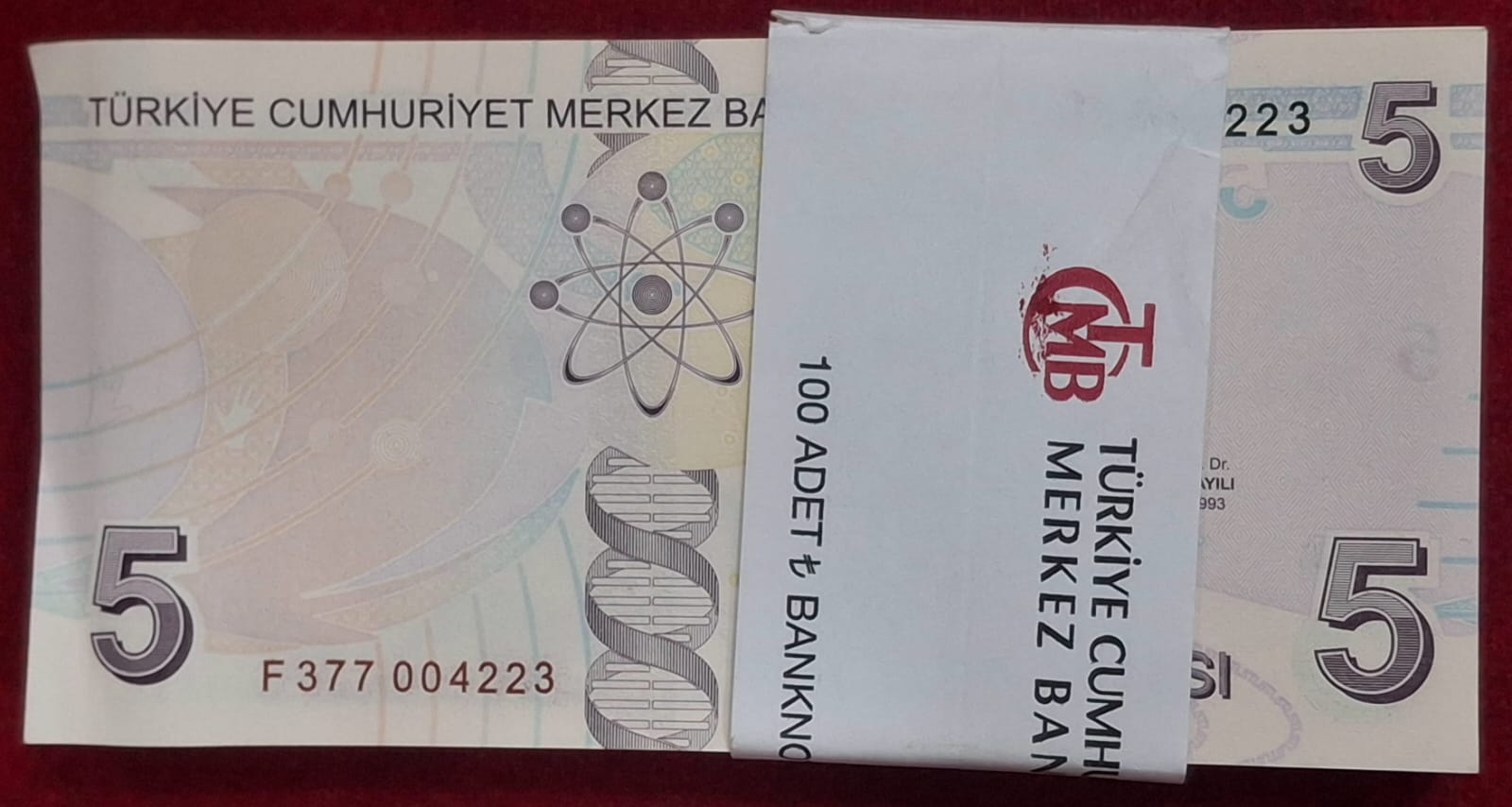 Turkey 5 Lira Rare (100 Note ) GEM NON-Serial Packet
