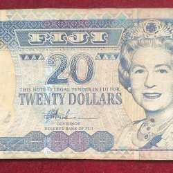 Fiji 20 Dollars Rare Note # B-2