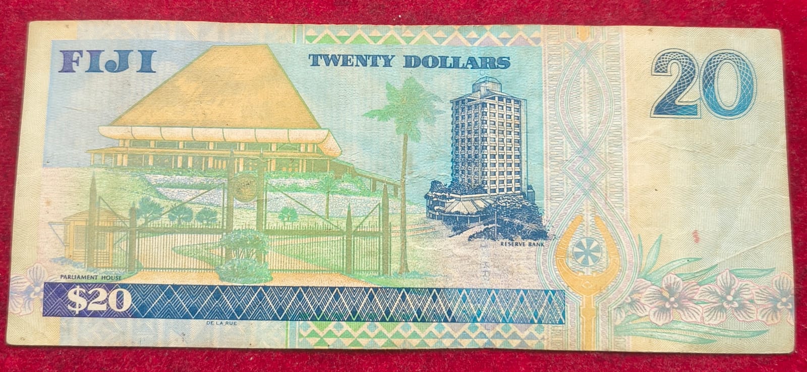 Fiji 20 Dollars Rare Note # B-2
