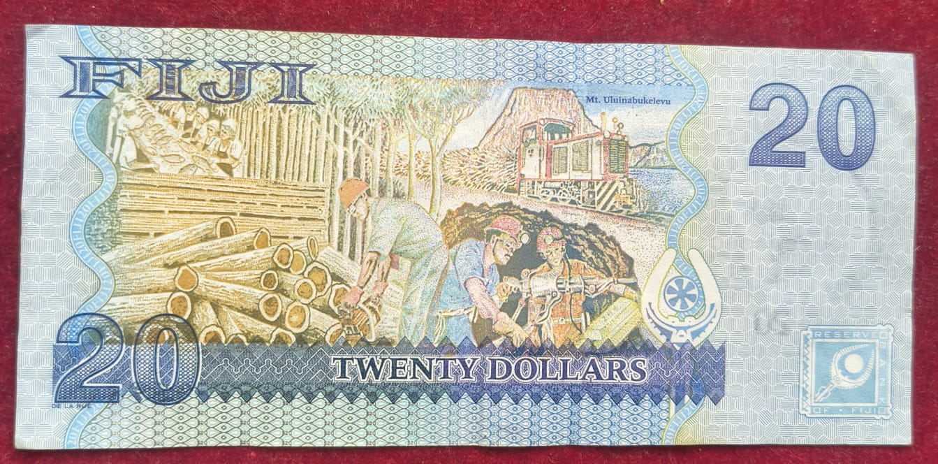 FIJI 20 Dollars Rare Note # B-2