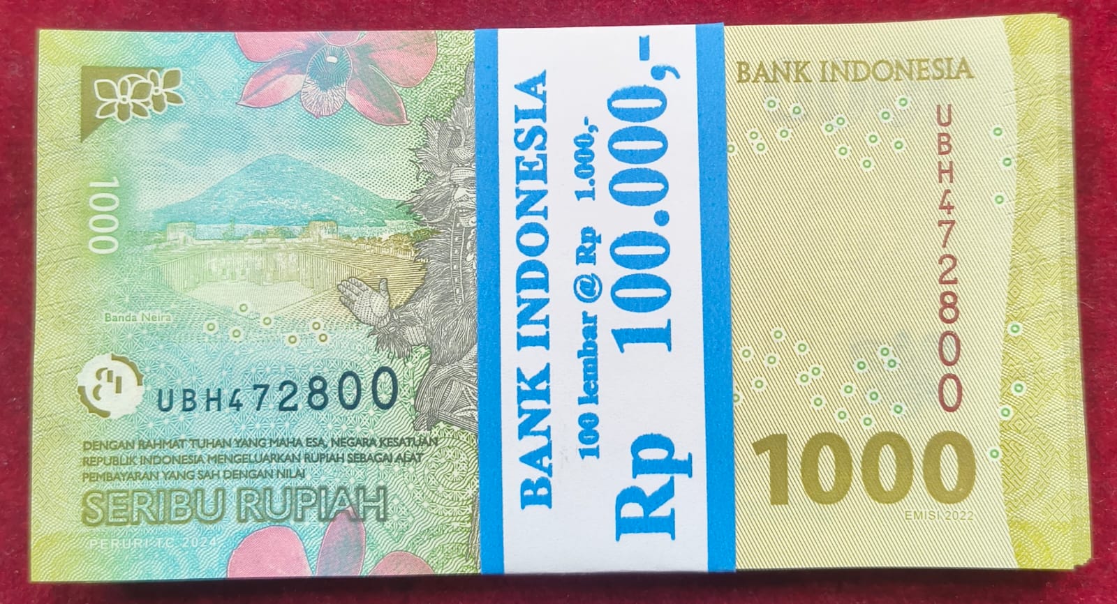 Seribu Rupiah 100 Rare (100 Note ) Serial Packet with Fancy Number 786