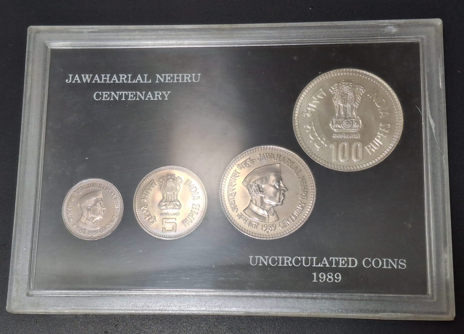 Jawaharlal Nehru Centenary 1989 Rare Uncirculated 4 Coins ((UNC Set))