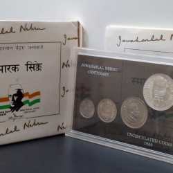 Jawaharlal Nehru Centenary 1989 Rare Uncirculated 4 Coins ((UNC Set))