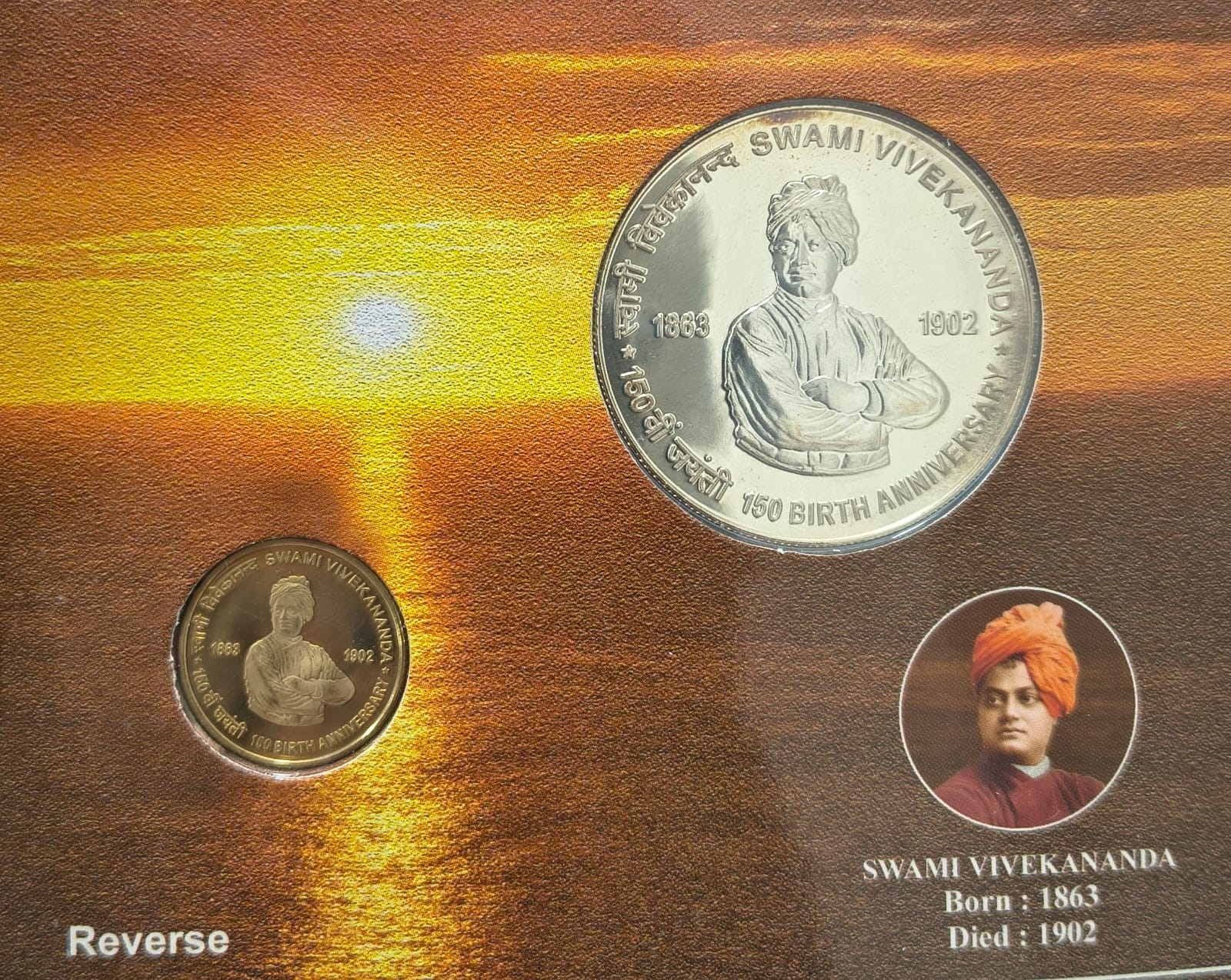 Swami Vivekananda -150 Birth Anniversary Kolkata Mint Rare 2 Coins ( UNC Set)
