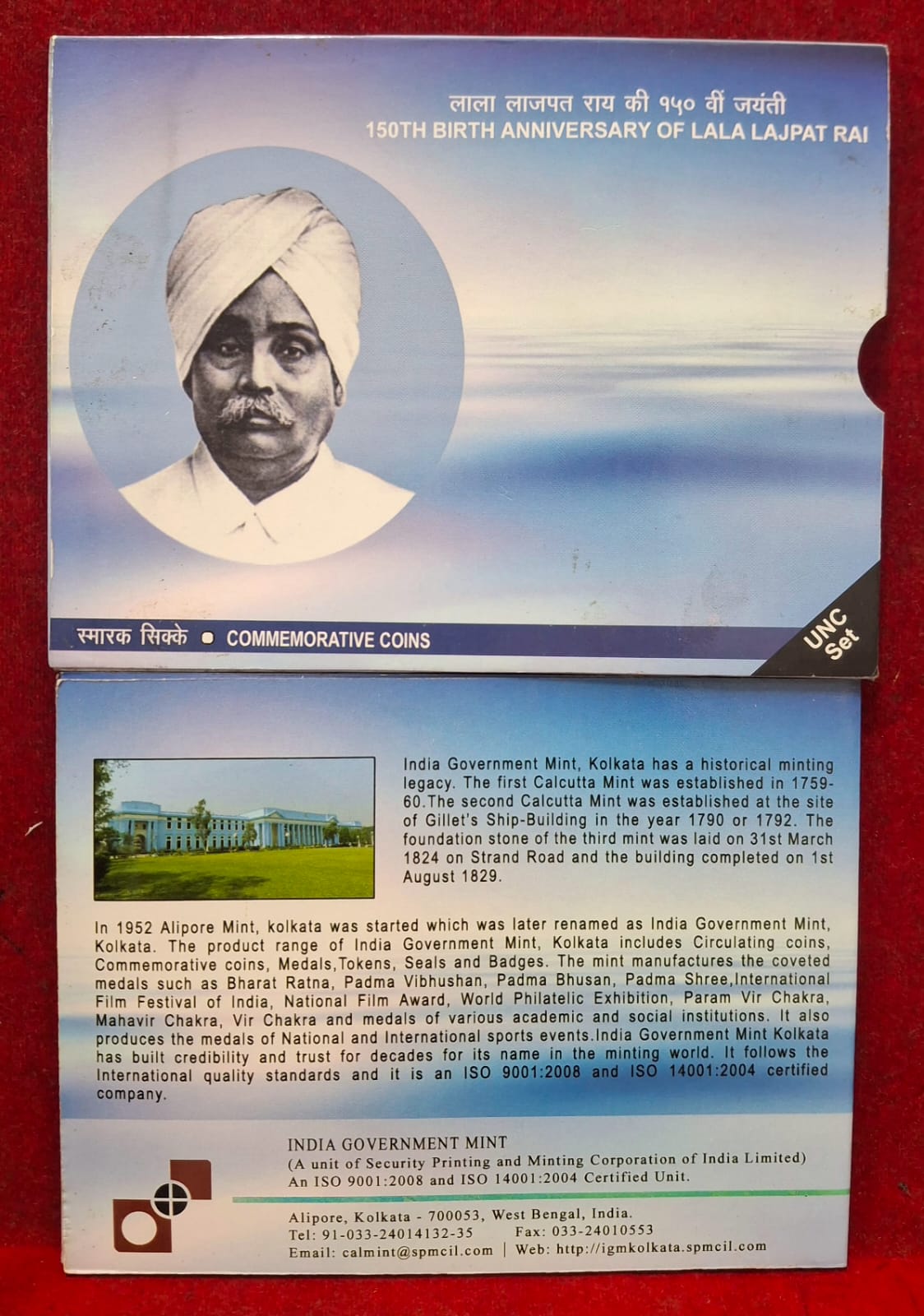 150TH Birth Anniversary of LALA Lajpat RAI Kolkata Mint Rare 2 Coins ( UNC Set)