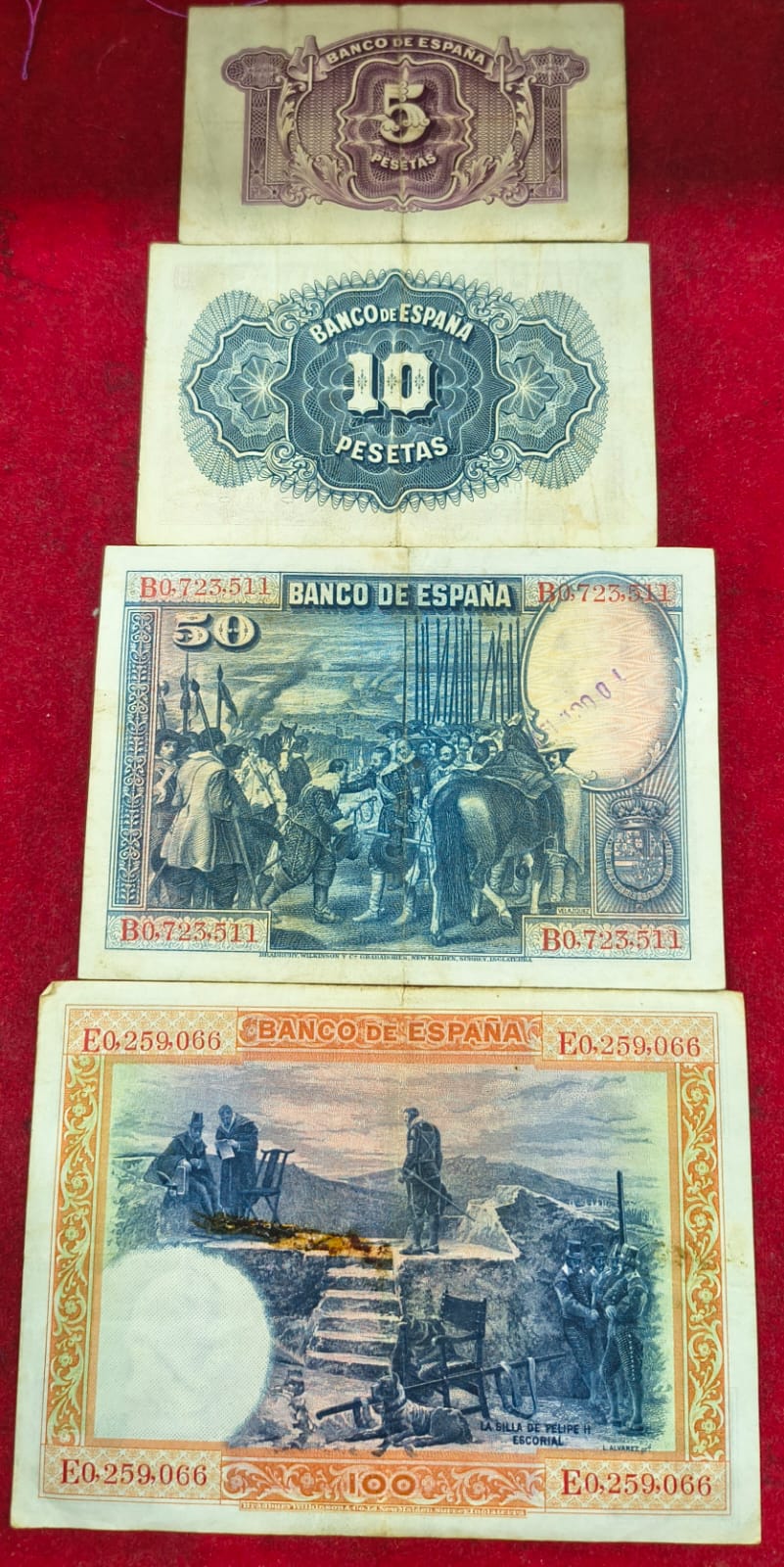 Espana 4 Different Denomination Rare ( 4 Note Set )