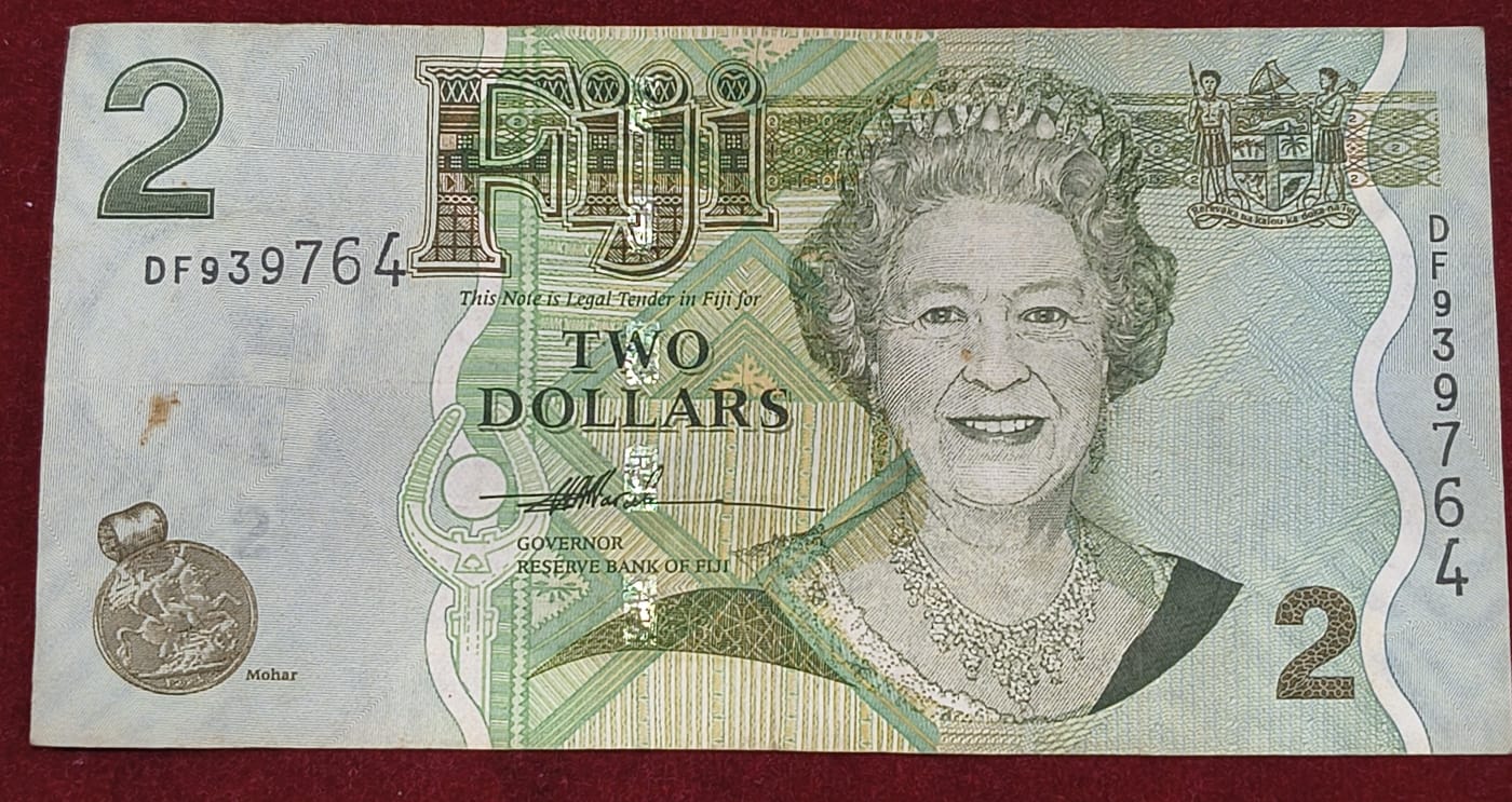FIJI 2 Dollars Rare Note # B-2