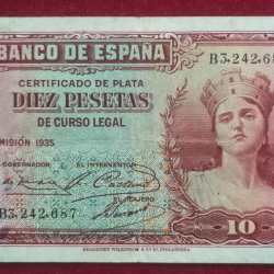 Spain 10 Pesetas Lowest Price Rare Note