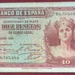 Spain 10 Pesetas Lowest Price Rare Note