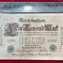 German 1000 MARK 1910 Big Size Green LOGO Rare Note