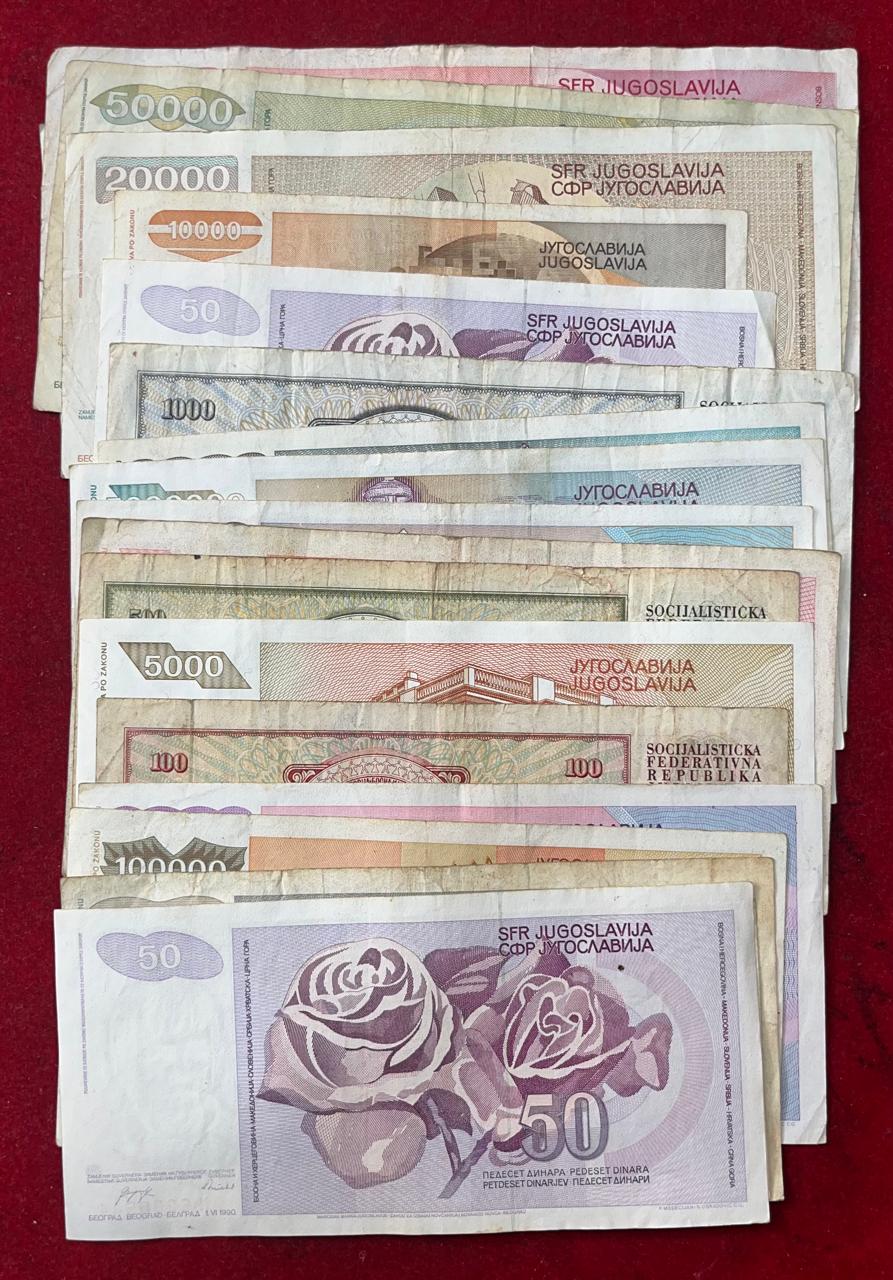 Yugoslavia 21 Different Rare ( 21 Note Set ) # SQU 21