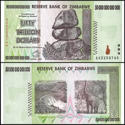 Zimbabwe 50 Trillion Top Quality Ultra Rare High Denomination Currency Unique and Rare