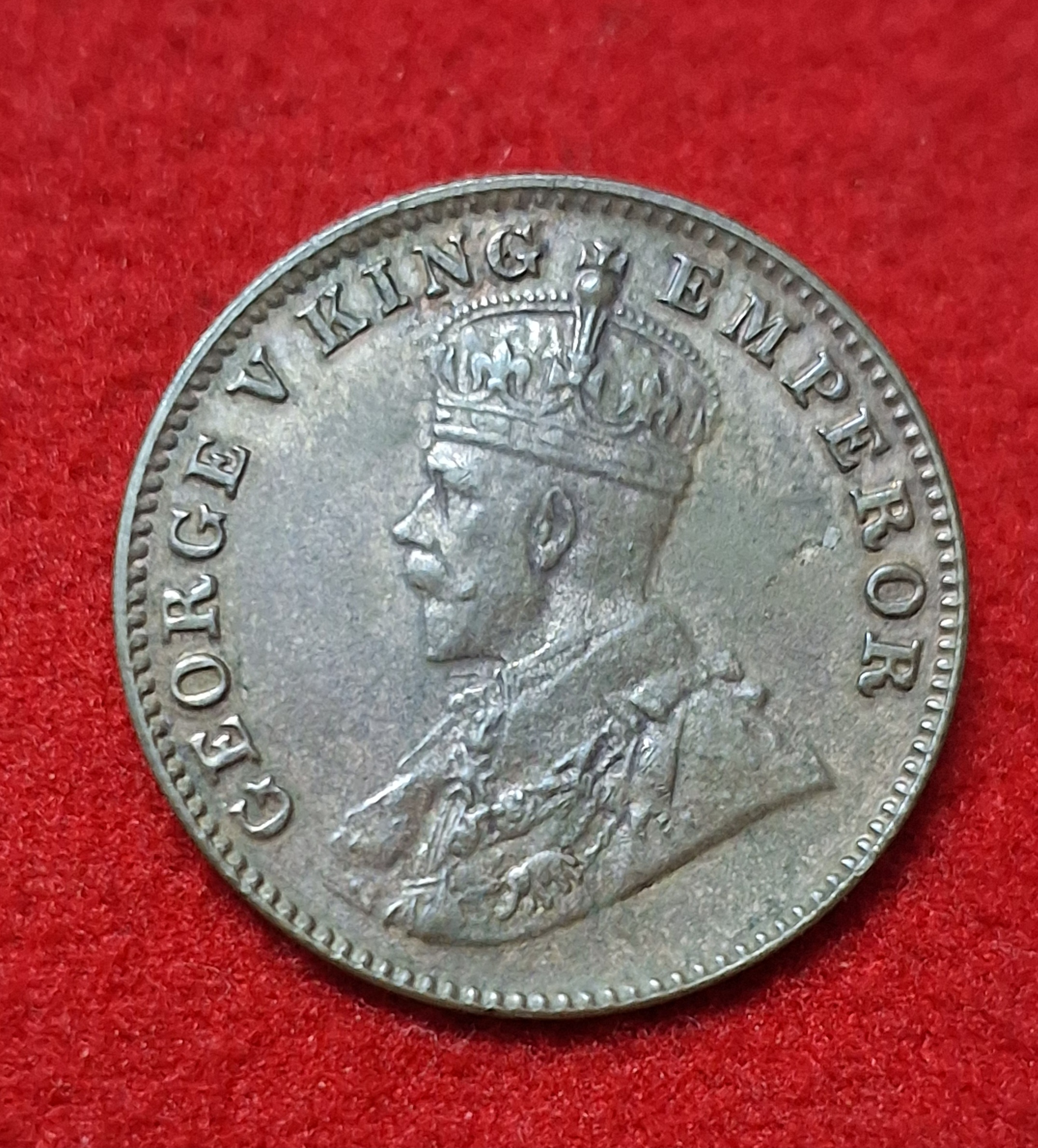 One Quarter Anna 1927 George V King Emperor Coin