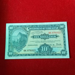 Ten Shillings Issued By The Governorment Of Gibraltar Commarative World Tourism Year