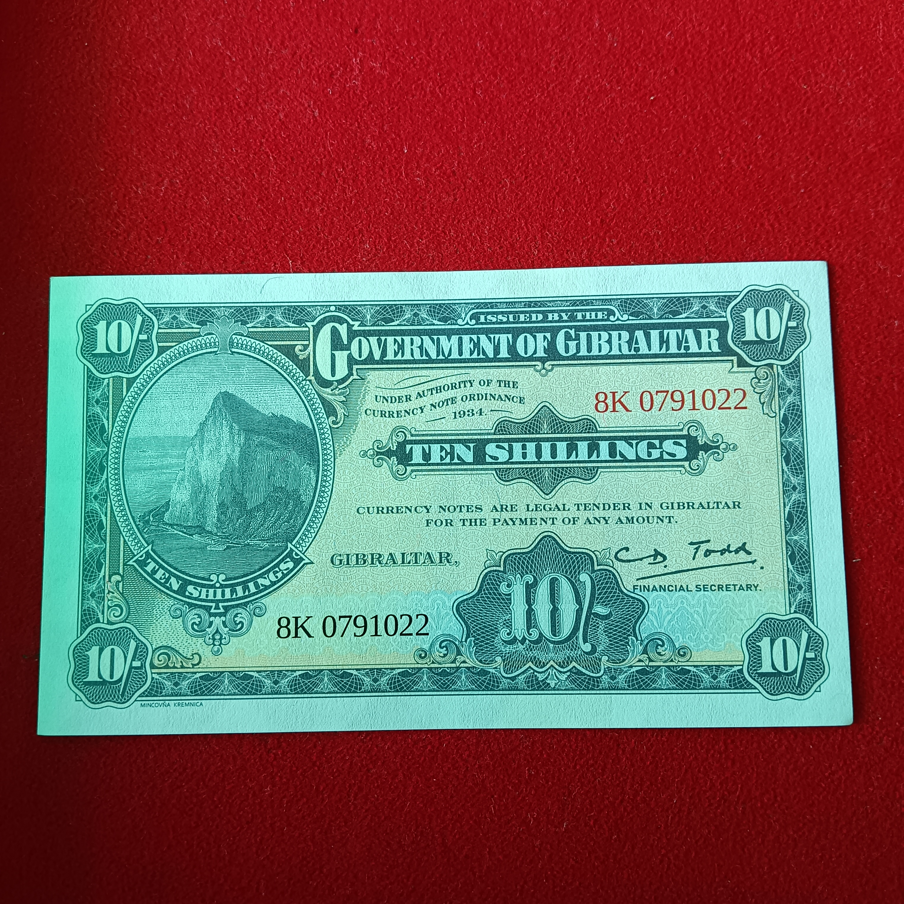 Ten Shillings Issued By The Governorment Of Gibraltar Commarative World Tourism Year