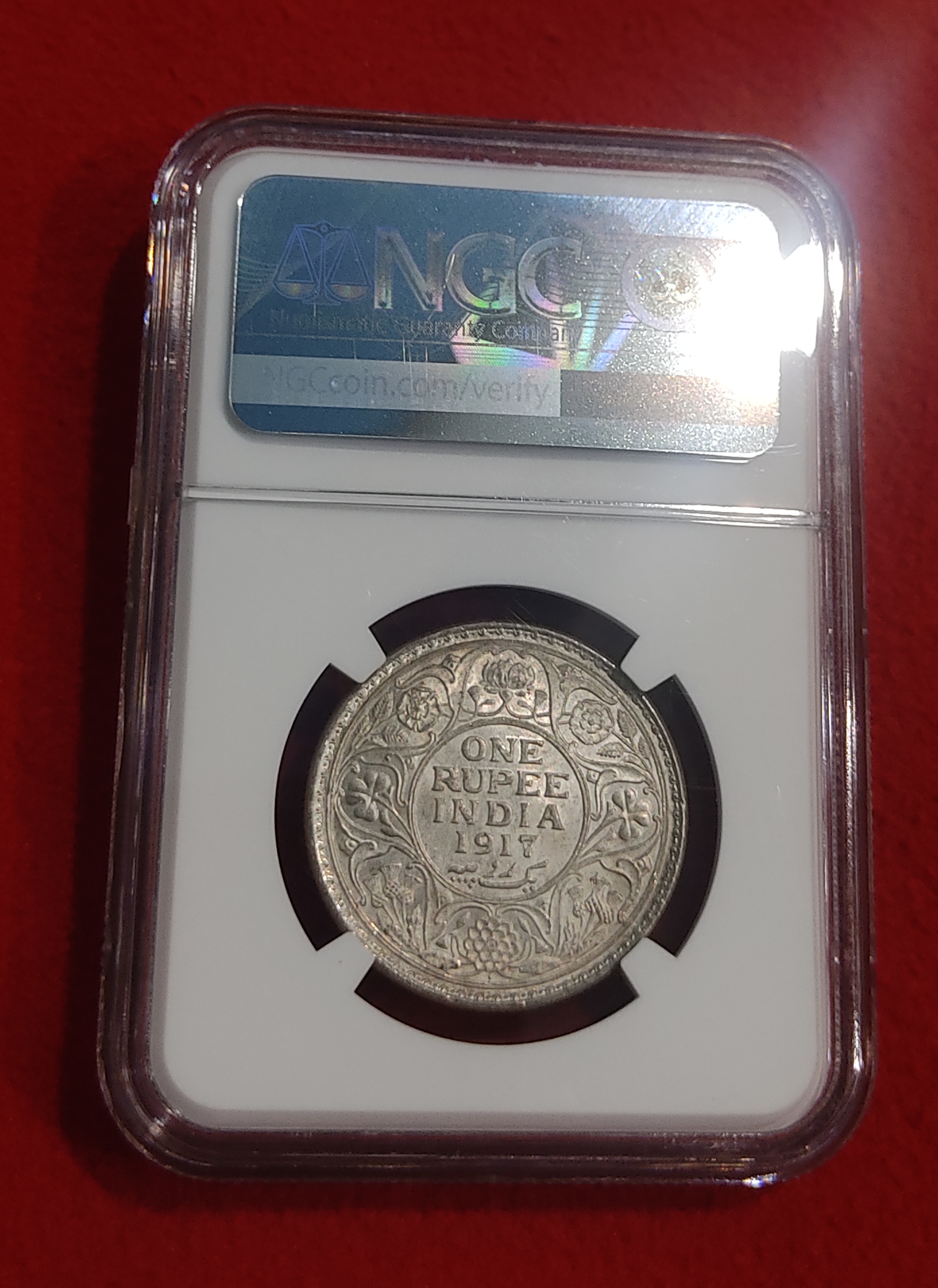 India Rupee 1917 Bombay Mint NGC Graded 61