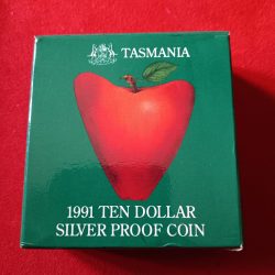 Extremely Rare Elizabeth Australia Ten Dollar Silver Proof Coin 1991 Year Tasmania Royal Australian Mint