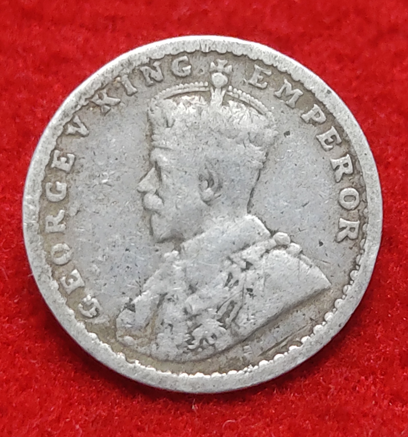 Two Anna Silver Coin George V 1915 Bombay Mint