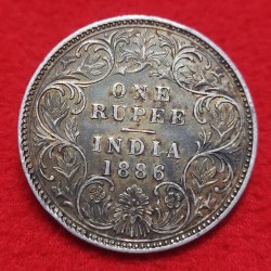 One Rupee Coin Victoria Empress Year 1886 Bombay Mint