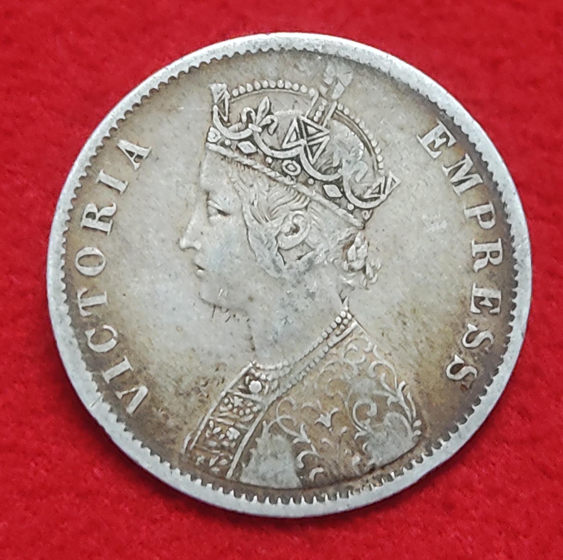 One Rupee Coin Victoria Empress Year 1887 Calcutta Mint