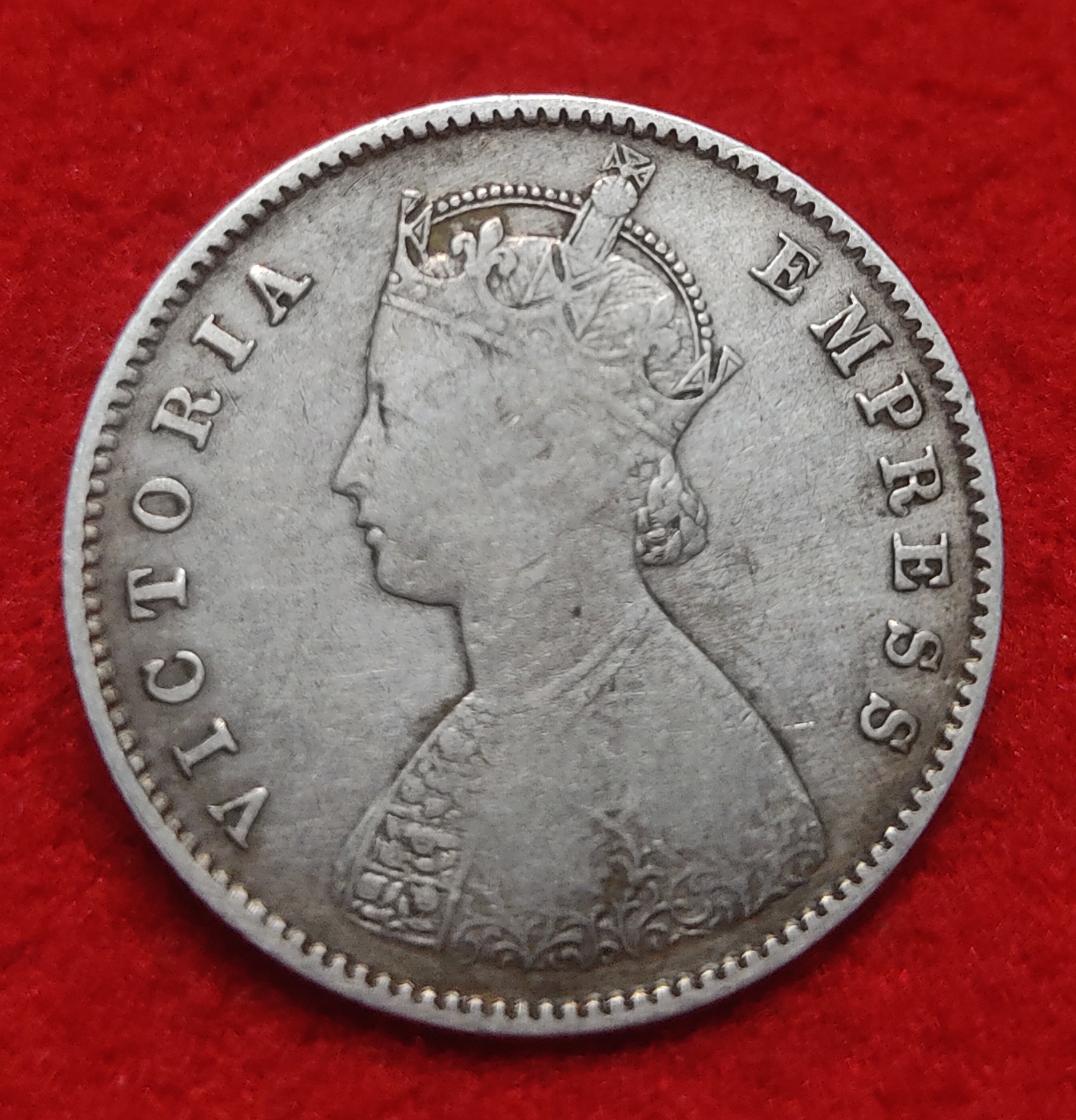Half Rupee Victoria Empress Year 1897 Calcutta Mint