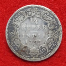 1/4 Rupee Victoria Empress 1897 Bombay Mint