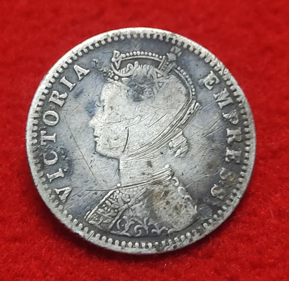 1/4 Rupee Victoria Empress 1897 Bombay Mint