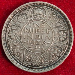 1938 George VI One Ruppes Bombay mint Extermaly Rare coin #1
