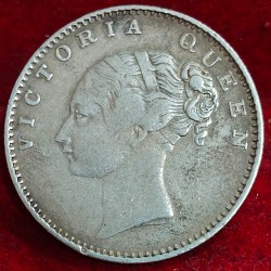 Victoria 1/2 Ruppes East india company 1840 (continue legend) silver coin #1