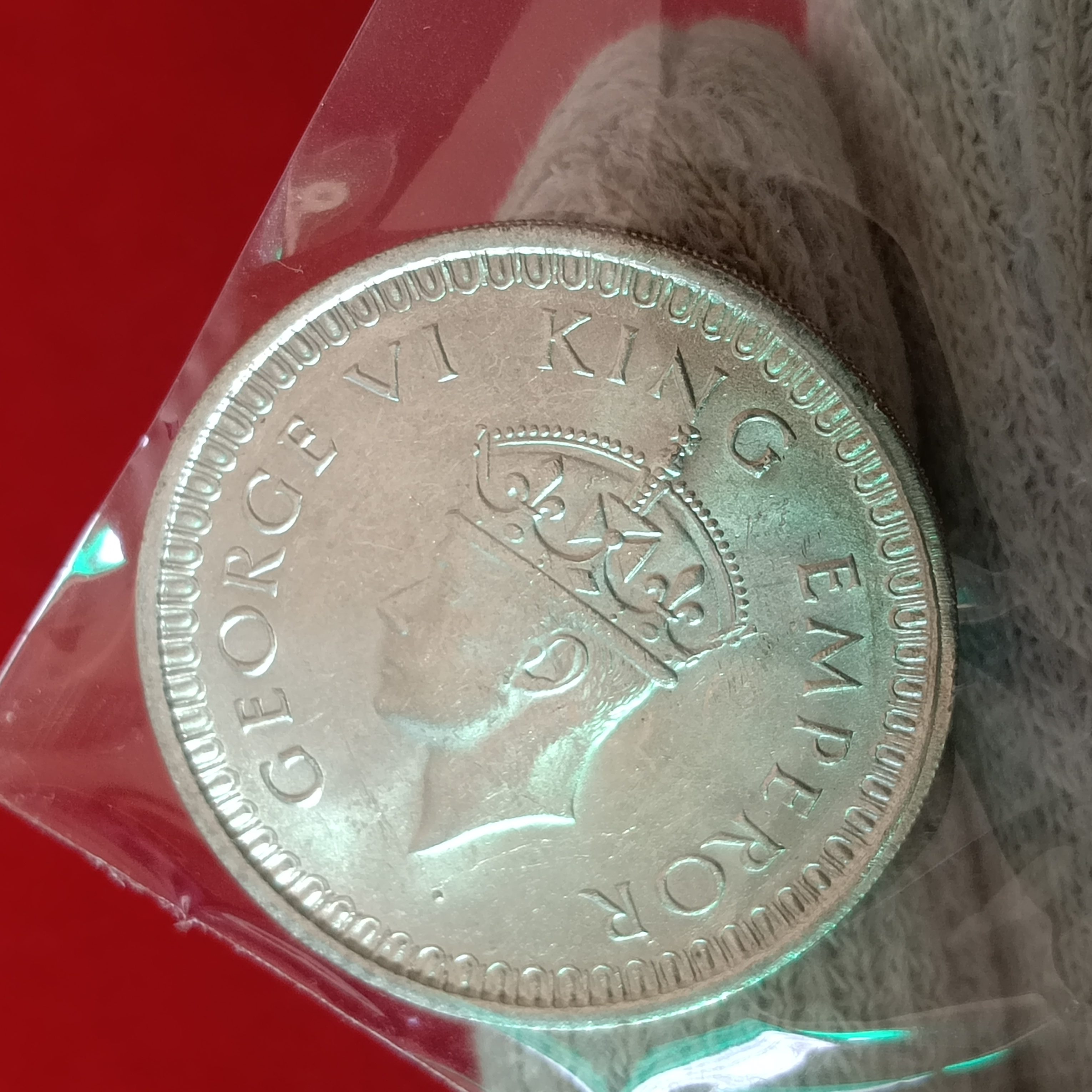 George Vi Silver One Rupee India 1942 Year Bombay Mint Unc Condition British of India