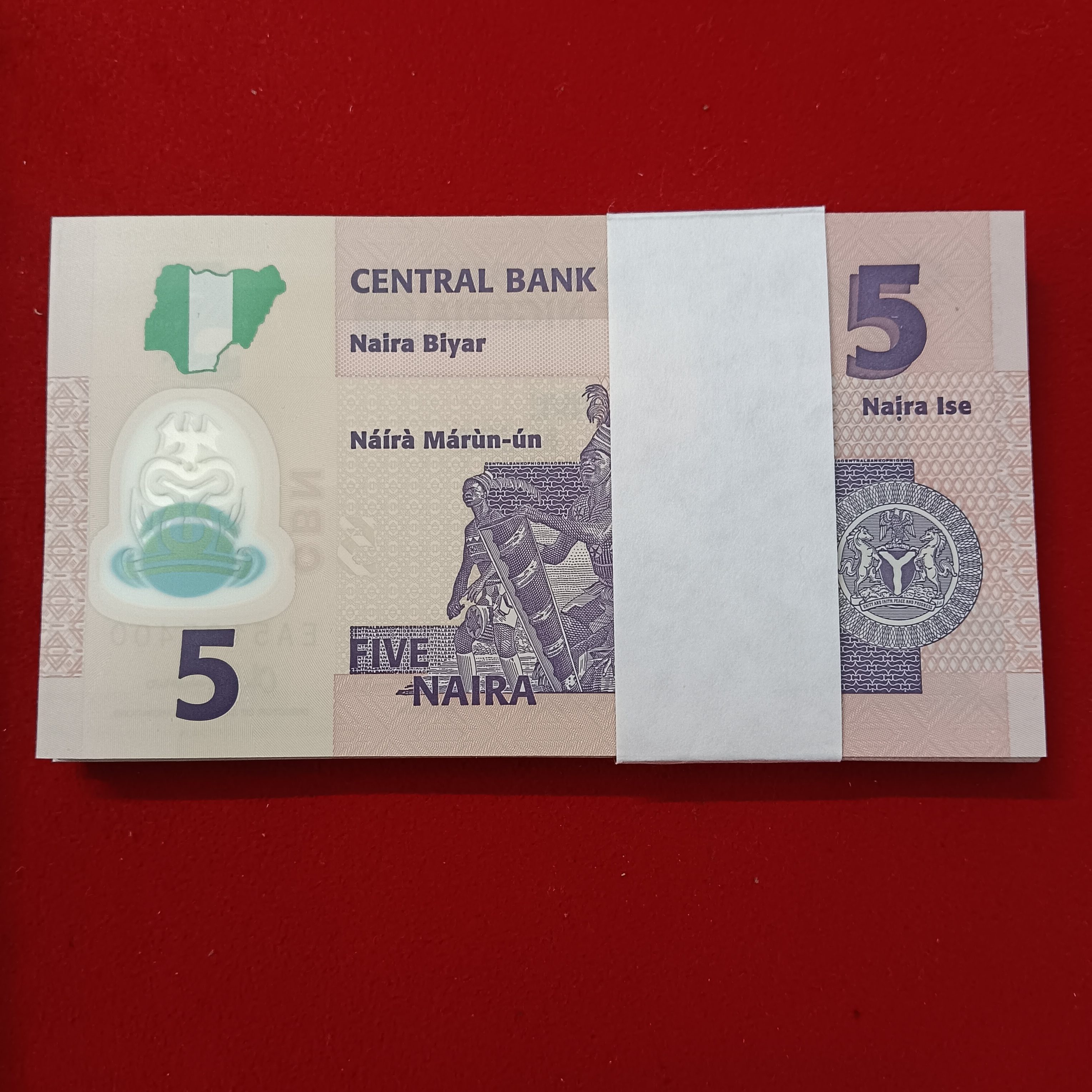 Five Naira Rare Full Polymer Bundle Gem Unc Condition Central Bank of Nigeria