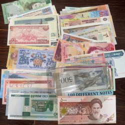 100 Different Countries Rare Bank Note Set Unc Condition