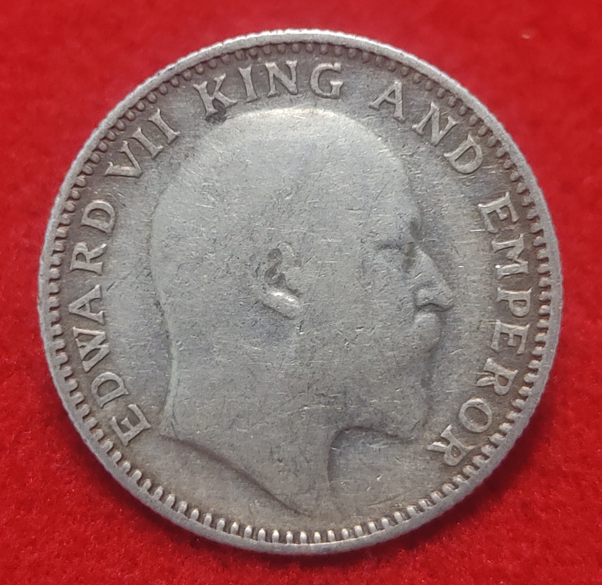 Half Rupee Silver Coin Edward VII 1910 Calcutta Mint
