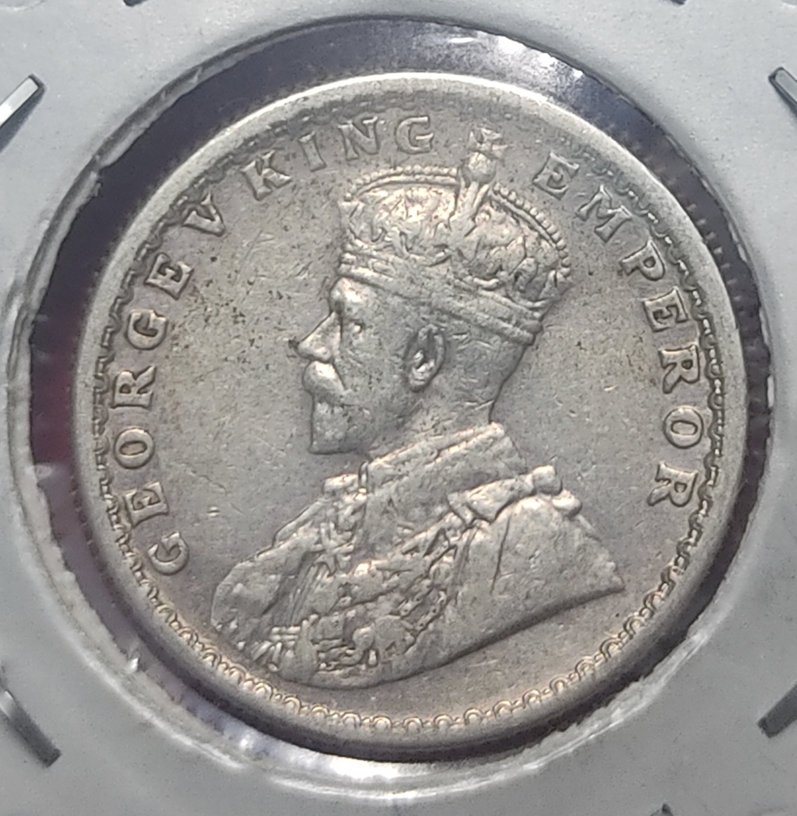 Rare Half Rupee Silver Coin George V 1914 Bombay Mint