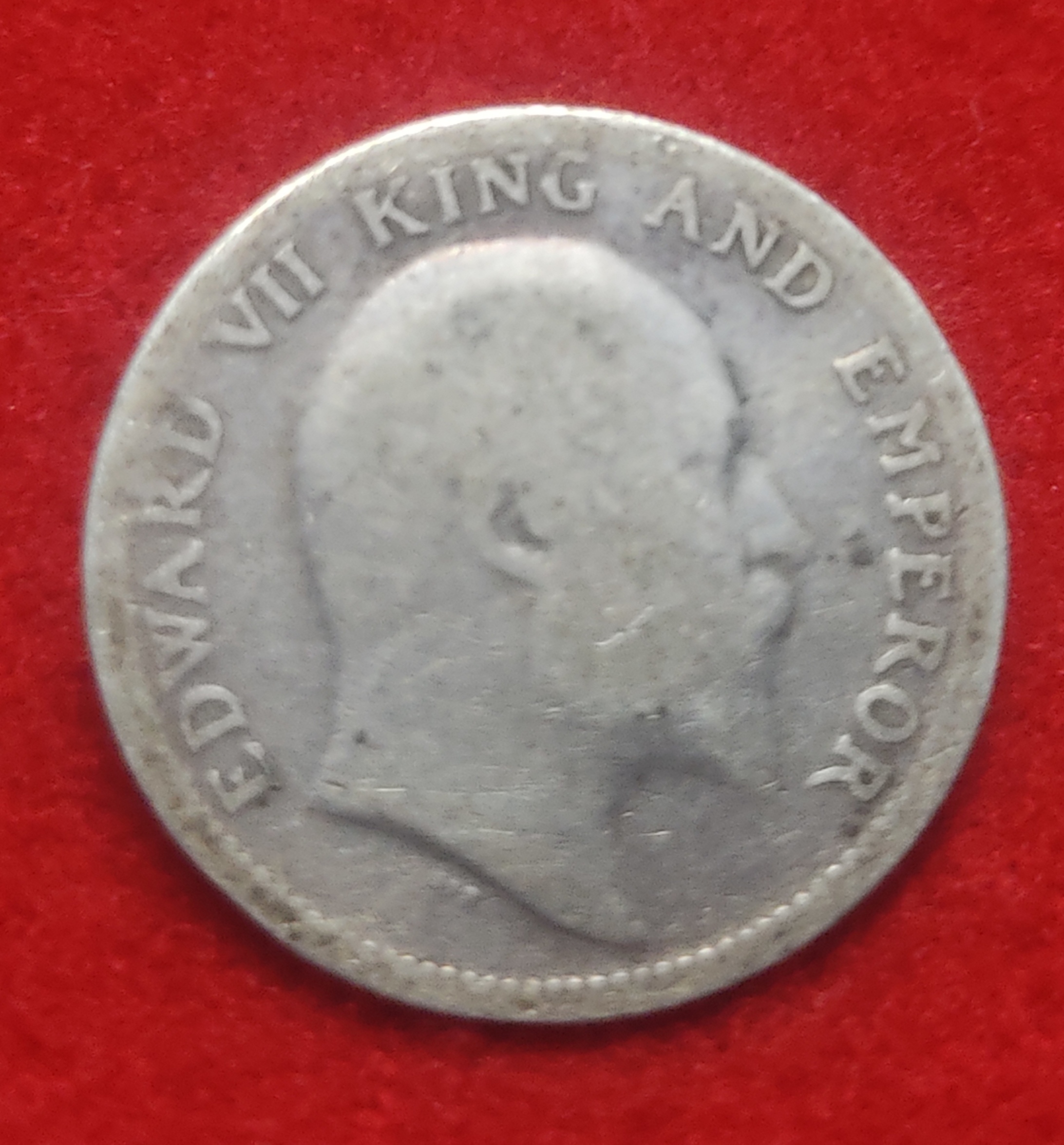 1/4 Rupee Edward VII 1904 Calcutta Mint