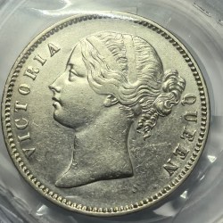 British India Victoria Divided Legend 1840 One Rupee Silver Coin High Grade Unc