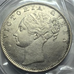 Victoria One Rupee 1840 Continuous Legend 35 Berries Indian Head Silver Coin Rare