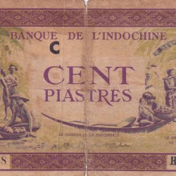 French Indochina 100 Piastres Rare Note # B-2