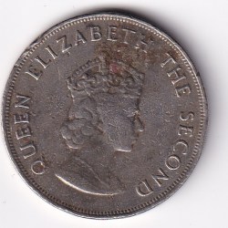 Jersey 5 Shillings 1966 - Elizabeth II Rare Big Size Crown Size Coin #Z-1361