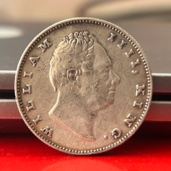 Rare One Rupee 1835 Plain Neck Silver Coin of King William IV Collectible Coins of East India Company Silver 11.66 Gram