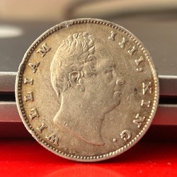 Rare One Rupee 1835 Plain Neck Silver Coin of King William IV Collectible Coins of East India Company Silver 11.66 Gram