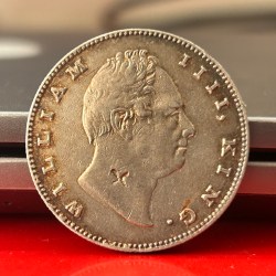 Rare One Rupee 1835 Plain Neck Silver Coin of King William IV Collectible Coins of East India Company Silver 11.66 Gram