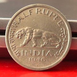 Half Rupee 1946 George Vi King Emperor British India Coinage Single Coin Randomly Given