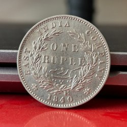 Top Grade One Rupee 1840 Silver Coin of Divided Legend Queen Victoria British India Coinage