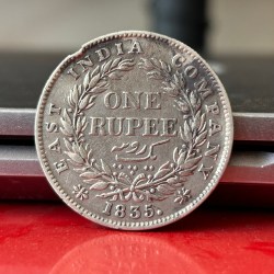 Rare One Rupee 1835 Plain Neck Silver Coin of King William IV Collectible Coins of East India Company Silver 11.66 Gram