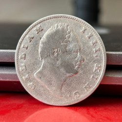 Rare One Rupee 1835 Plain Neck Silver Coin of King William IV Collectible Coins of East India Company Silver 11.66 Gram