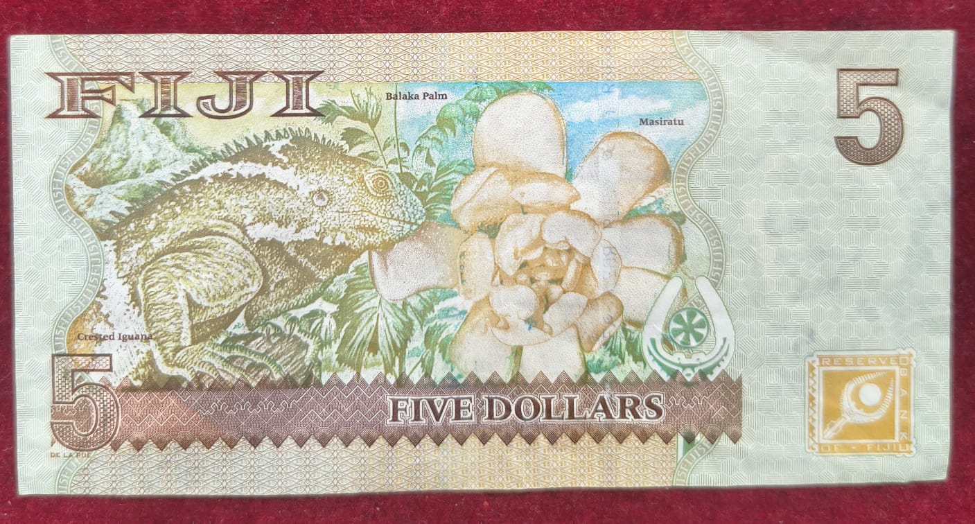 Fiji 5 Dollars - Elizabeth Rare Note #B-2