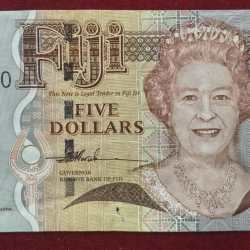 Fiji 5 Dollars - Elizabeth Rare Note #B-2